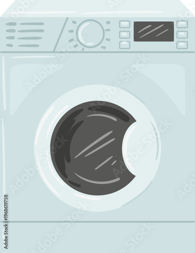 Household washing machine front loader for laundry chores