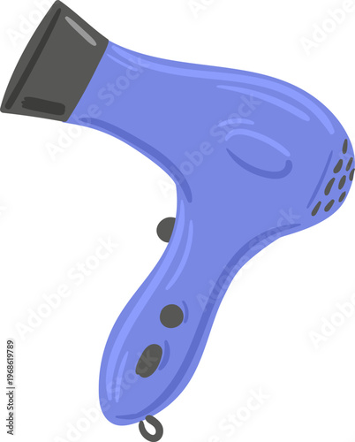 Blue hairdryer for personal grooming and hair styling