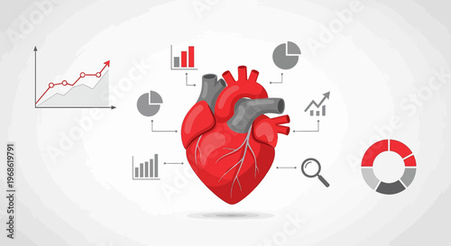 Heart Health Data Analysis: Medical Heart Anatomy with Charts and Graphs