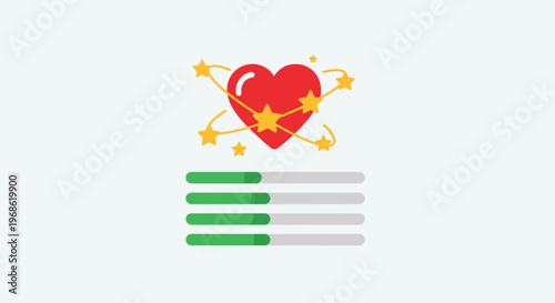 Heart Health Meter with Progress Bars and Stars