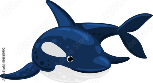 Orca whale cartoon vector illustration of a marine animal