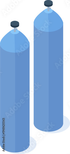 Gas cylinders storing industrial and medical gases