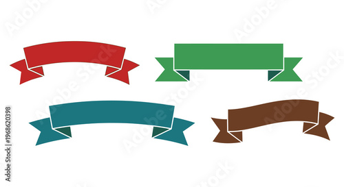 Free Download Four colorful ribbon banners are displayed against a white background showcasing varied shapes and designs silhouette high quality professional detailed modern - GFXLoad