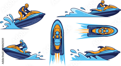 jet ski vector collection