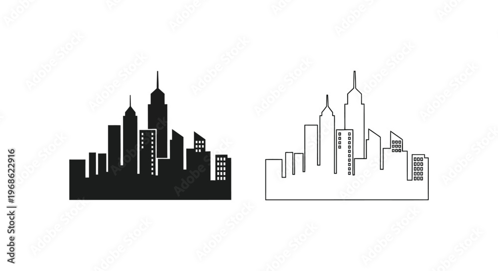 Fototapeta premium Modern Skyline Architecture Design Trends 2023 Vector