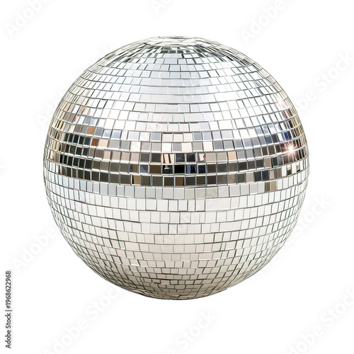 A shiny disco ball on transparent background