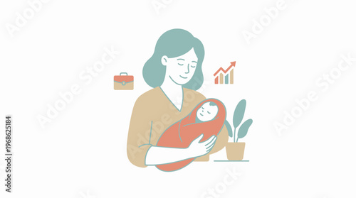 A heartwarming illustration celebrating the nurturing guidance of a loving mother as she engages in creative learning activities with her child, reflecting precious moments for Mothers Day