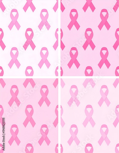 Pink ribbon patterns on a gradient background