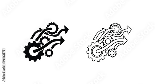 Vintage Gear Dragon Mythical Symbols Art Design Vector