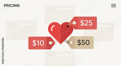Heart Pricing Tags: Love, Value, Cost, and Offerings