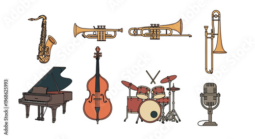 Musical instruments for orchestra performance.