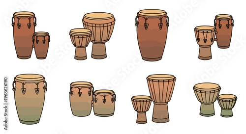 Drums in various sizes and shapes.