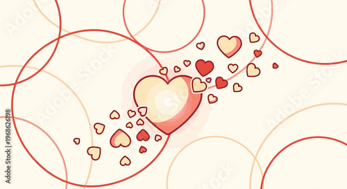 Heart shape collection, graphic elements, abstract background, love concept
