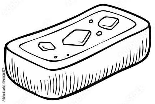 Soap illustration with decorative elements and textured surface