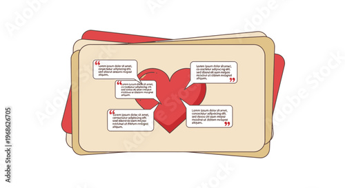 Heart Shape with Speech Bubbles for Text - Love Message Graphic Template