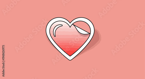 Heart Sticker with Gradient Fill on Pink Background