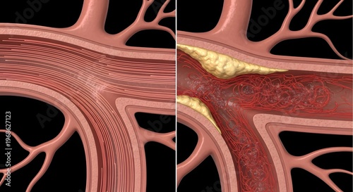 Comparison of Healthy and Atherosclerotic Blood Vessels