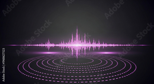 Abstract Pink Neon Audio Waveform Digital Equalizer Background