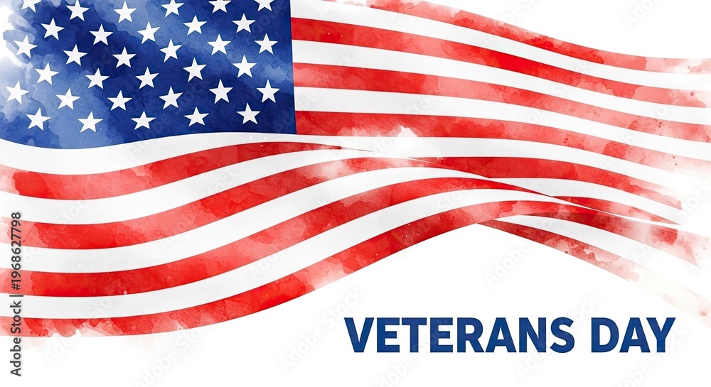 Obraz premium Honoring america a vibrant flag day image with patriotic veterans day message