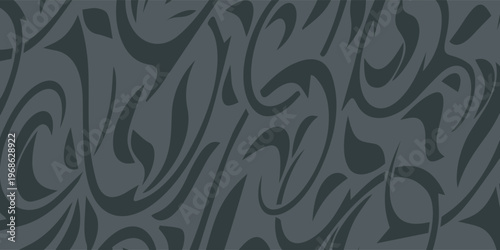 Abstract Dark Gray Swirls Pattern Background.