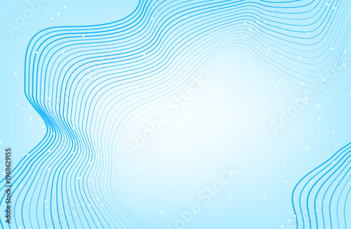 Abstract glowing wave lines on  blue background. Dynamic wave pattern. Modern flowing wavy lines. Futuristic technology concept. Suit for banner, poster, cover, brochure, flyer, website. Business 