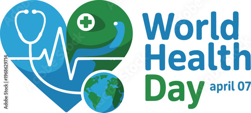 Healthy Beginnings, Hopeful Futures: World Health Day 7 April  theme. World health day campaign banner with mom and babyborn care illustration. Vector illustration