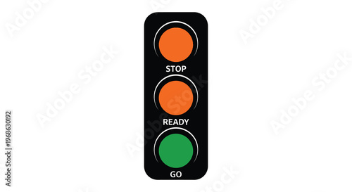 A vertical traffic light displays red yellow and green signals with accompanying text a striking silhouette high quality professional detailed modern