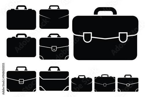 Black briefcase in various sizes and styles briefcases