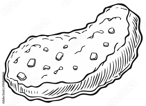 Drawn illustration of a chicken nugget