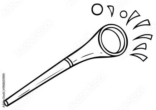 Cartoon Vuvuzela Blowing Sound Effects Illustration