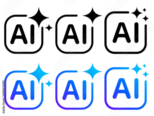 Artificial Intelligence Technology Icon Vector Stock Illustration