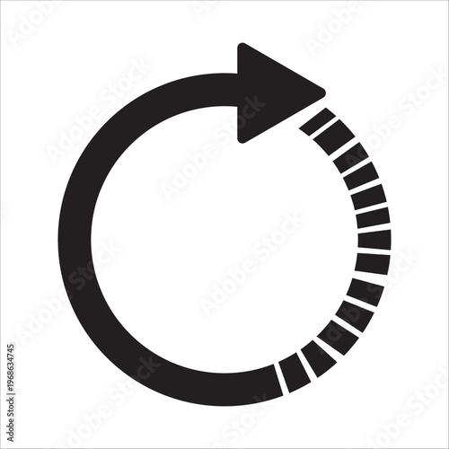 Round in flat style, 3d render of a recycling symbol on white background