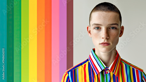 Minimalistische Portraits eines jungen Mannes mit kurzem Haar und neutralem Ausdruck. Klare Beleuchtung, Fokus auf Gesicht, Hautstruktur und reduzierte, moderne Ästhetik.