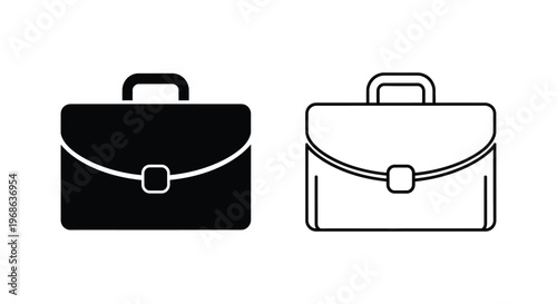 Professional Briefcase Designs: Modern Business Attache Cases Vector