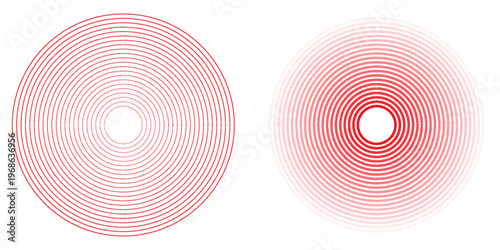 Create a bold look with a centric circle background featuring vector graphics of sound waves.eps,10