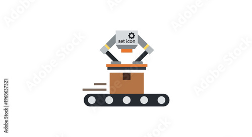 A robot with arms on a conveyor belt.