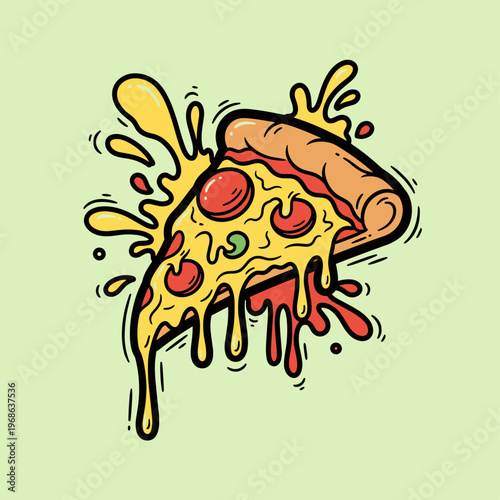 A slice of melted cheese pizza.