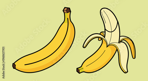 An illustration of two bananas on a pale background, representing freshness and nutrition.