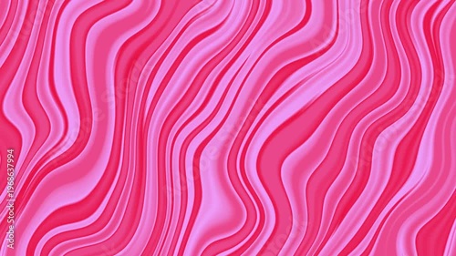 Abstract Pink Background Animated Wavy Stripe Pattern Fluid Magenta Flowing Silk Loop