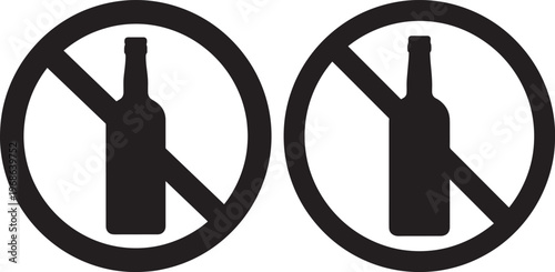 No alcohol symbol with no alcohol with alcohol ban with drink restriction with alcohol free with warning sign with public place