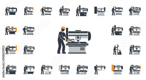 Industrial worker operating heavy machinery equipment.