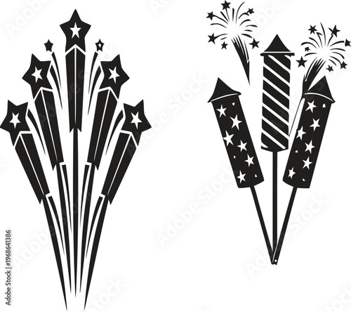 A minimalist black and white circular emblem featuring a fish jumping out of the ocean waves