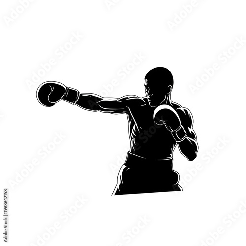 silhouette of a boxer