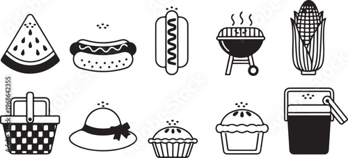 Photos A collection of various containers and receptacles in a line drawing style Vecto