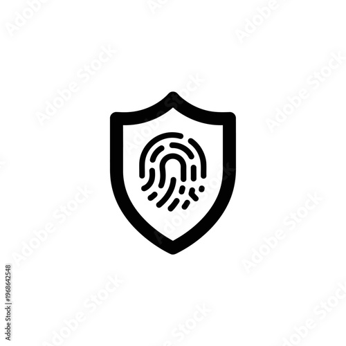 A shield with a fingerprint on it.