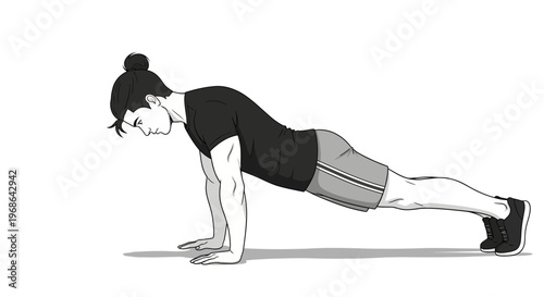 a person doing a push-up exercise.