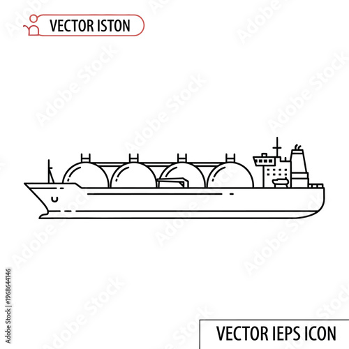 Liquefied Gas Tanker Ship with Spherical Tanks.