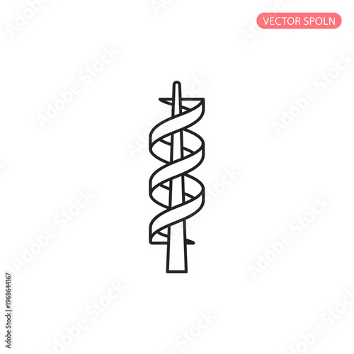 Medical Symbol Rod of Asclepius.
