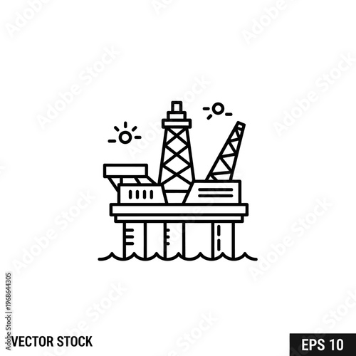 Offshore Oil Rig Platform Structure.