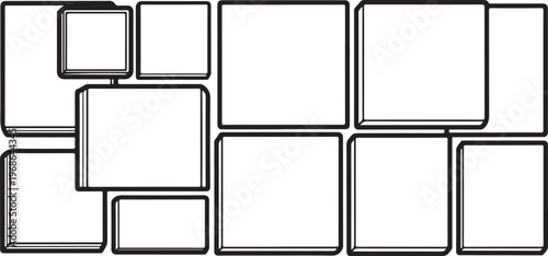 Canvastavla Minimalist wireframe diagram showing interconnected geometric shapes Vector